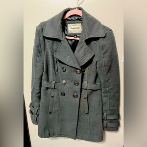 Sugarfly Pea Coat/Jacket in a beautiful grey. Pretty detail with silver buttons